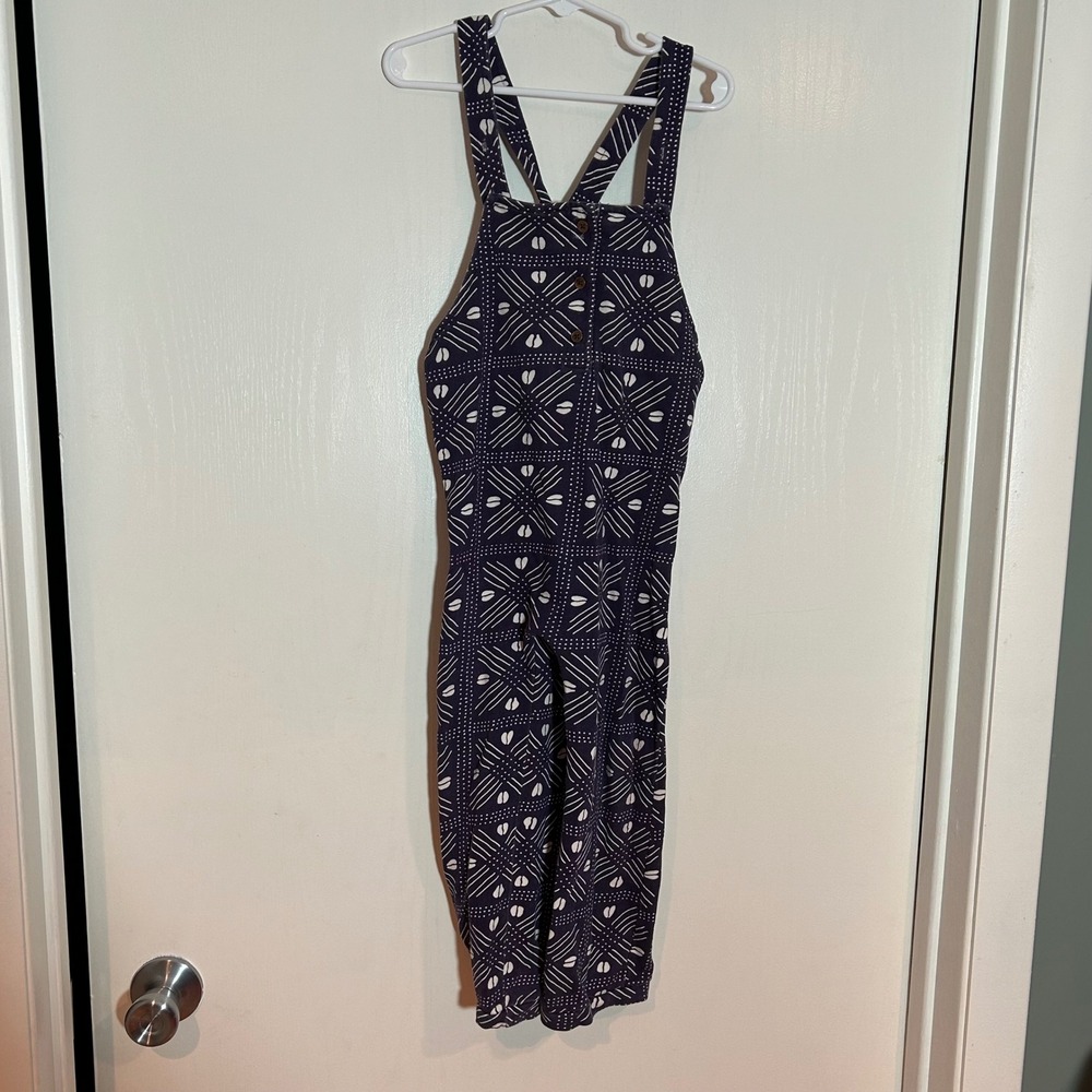 Ade + Ayo Toddler Purple Mudcloth Print Cotton Overalls Size 4T Bib Jumpsuit